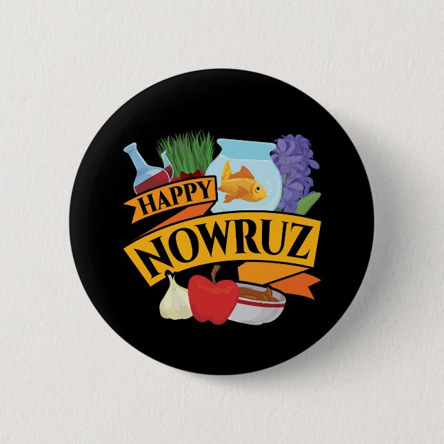 Happy Nowruz Persian New Year Button (Front)