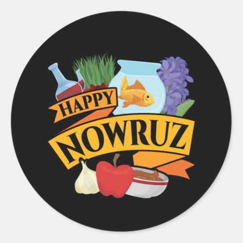 Happy Nowruz Persian New Year Classic Round Sticker
