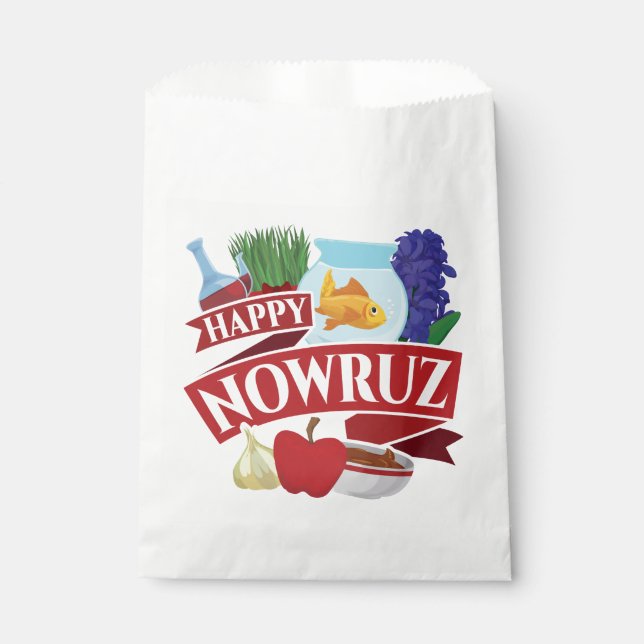 Happy Nowruz Persian New Year Favor Bag (Front)