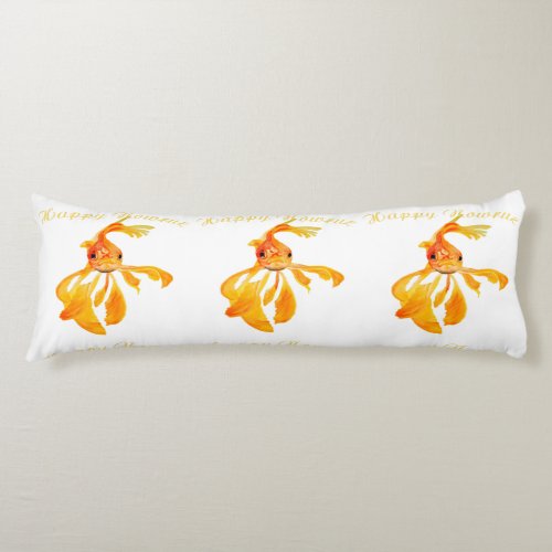 Happy Nowruz Persian New Year Goldfish Isolated Body Pillow