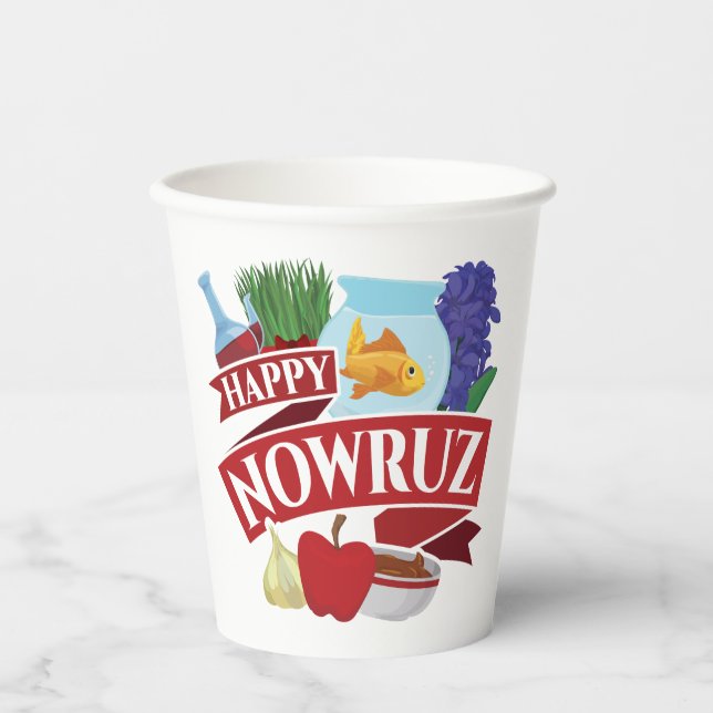 Happy Nowruz Persian New Year Paper Cups (Front)