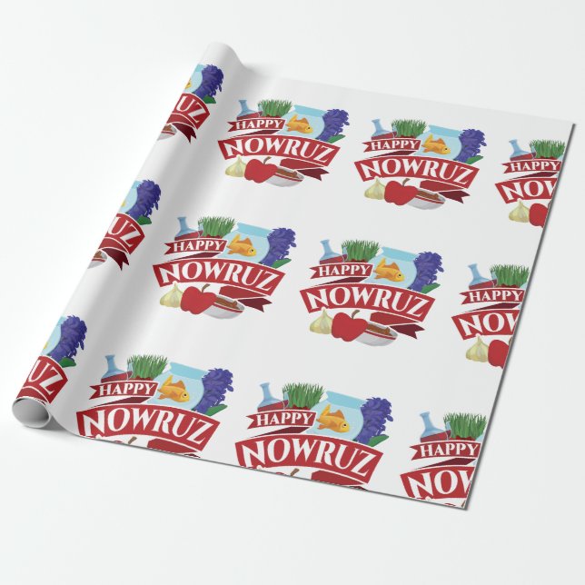 Happy Nowruz Persian New Year Wrapping Paper (Unrolled)