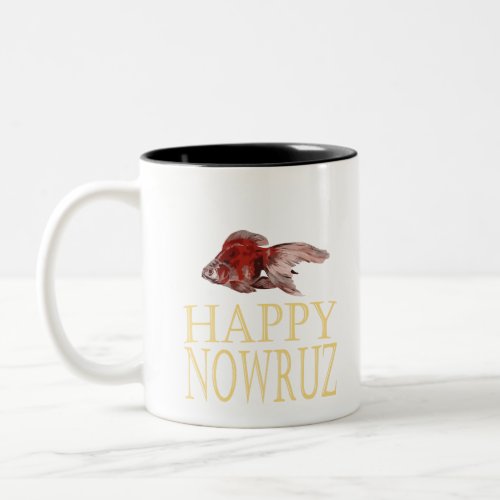 Happy Nowruz Ryukin Goldfish Two_Tone Coffee Mug