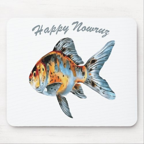 Happy Nowruz Shubunkin Goldfish Persian New Year Mouse Pad