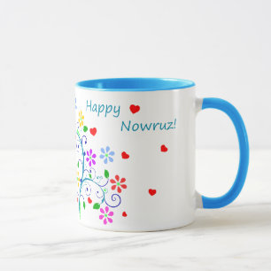 Happy Nowruz the Persian New Year, Bright Floral Mug
