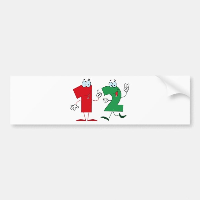 Happy Number 12 Bumper Sticker (Front)