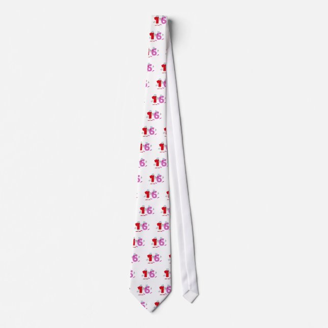 Happy Number 16 Neck Tie (Front)
