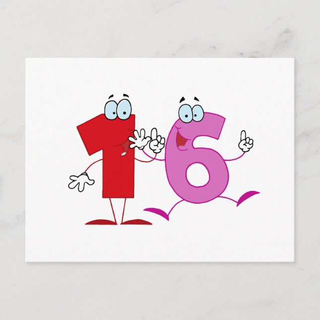 Happy Number 16 Postcard (Front)