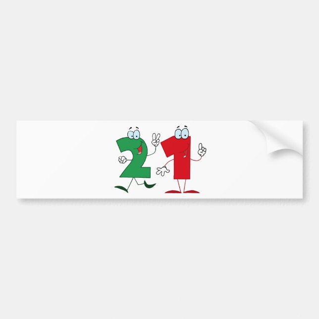 Happy Number 21 Bumper Sticker (Front)