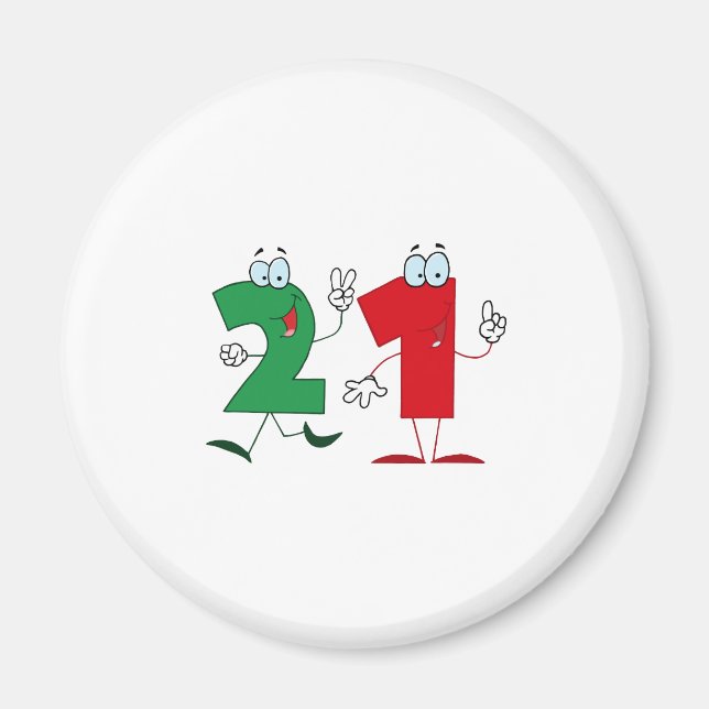 Happy Number 21 Magnet (Front)