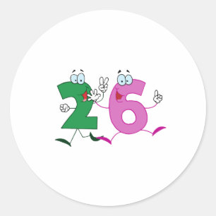 Happy Number 26 Classic Round Sticker