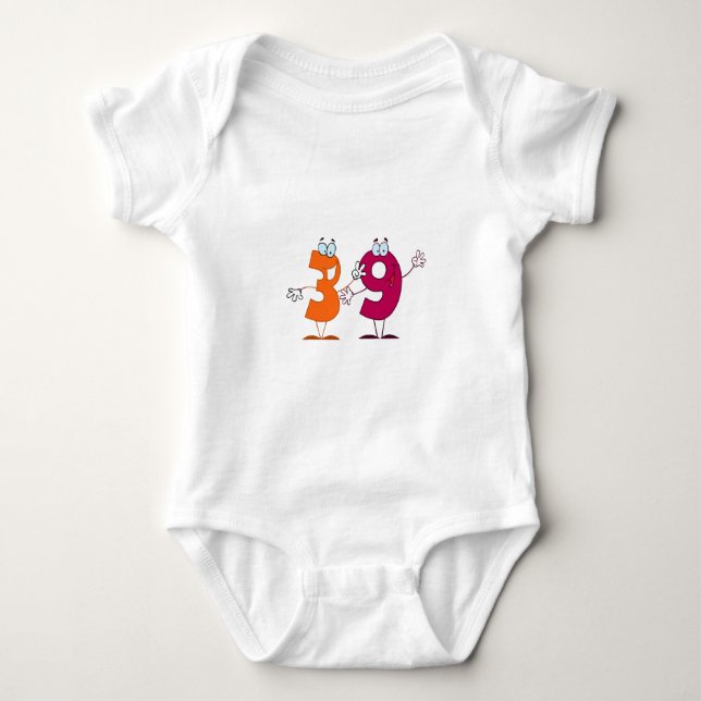 Happy Number 39 Baby Bodysuit (Front)