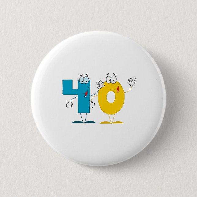 Happy Number 40 Button (Front)