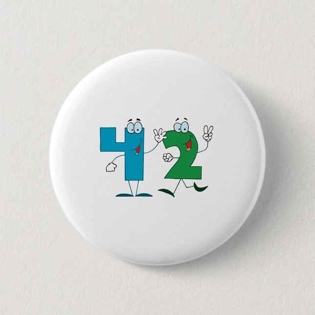 Happy Number 42 Button (Front)