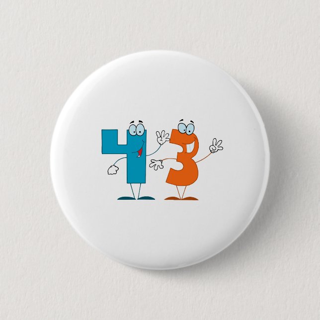Happy Number 43 Button (Front)