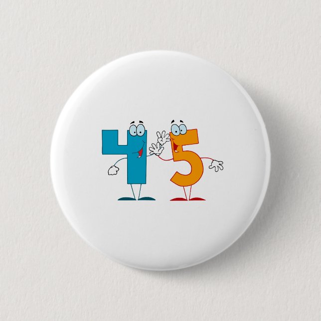 Happy Number 45 Button (Front)