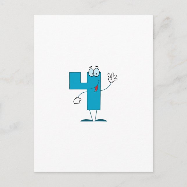 Happy Number 4 Postcard (Front)
