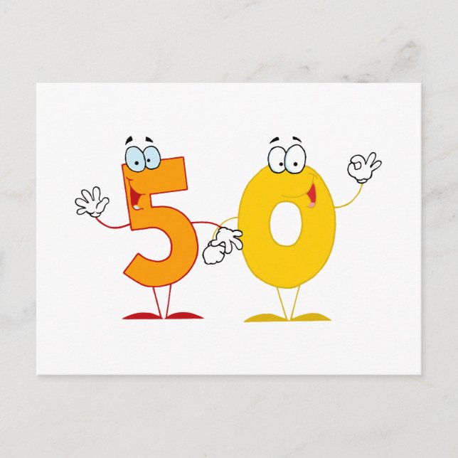 Happy Number 50 Postcard (Front)
