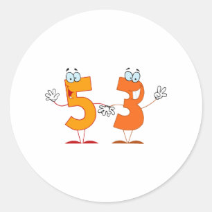 Happy Number 53 Classic Round Sticker
