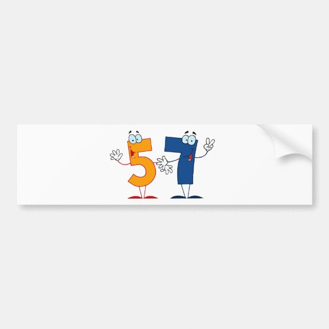Happy Number 57 Bumper Sticker (Front)