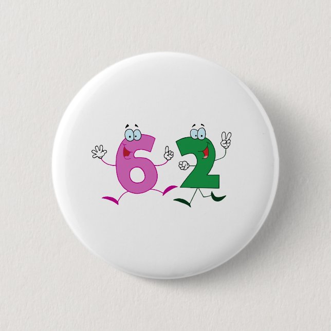 Happy Number 62 Pinback Button (Front)