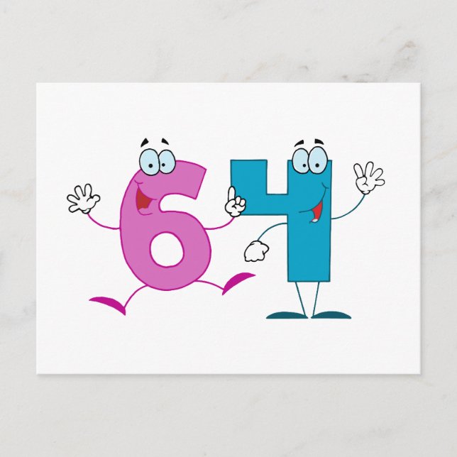 Happy Number 64 Postcard (Front)