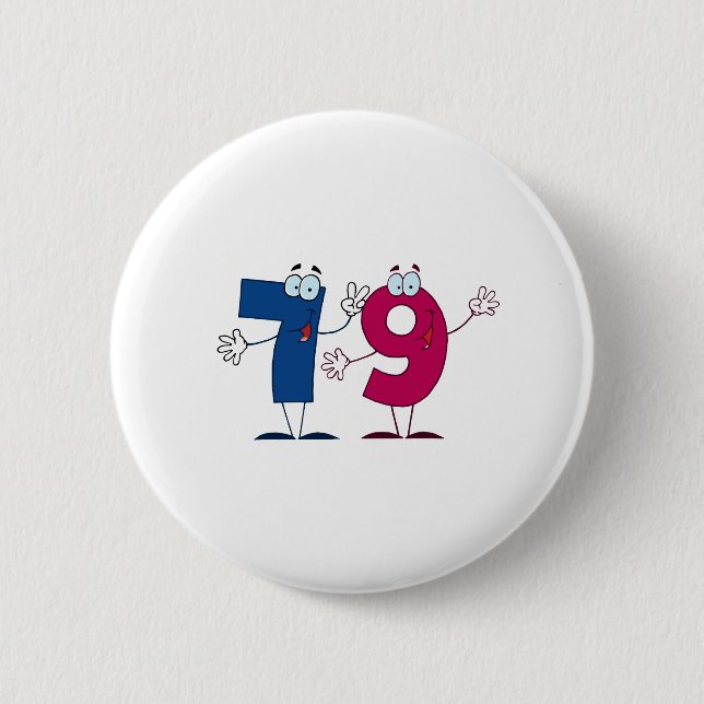 Happy Number 79 Button (Front)