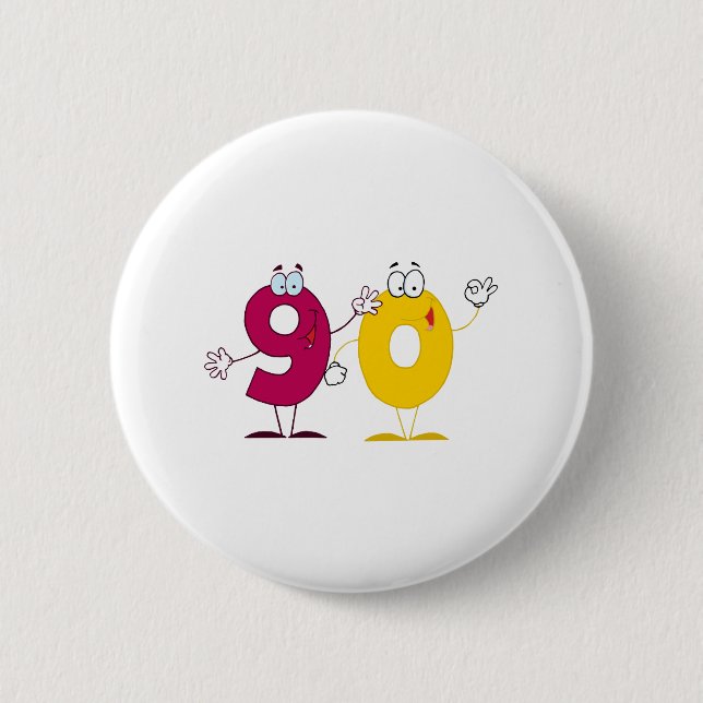 Happy Number 90 Button (Front)