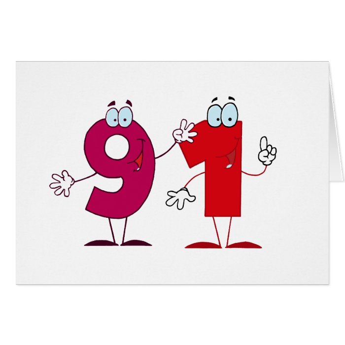 Happy Number 91 Greeting Card