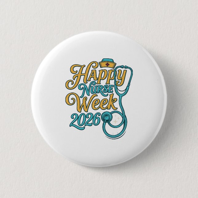 Happy Nurse Week 2026 Stethoscope Shirt Design_1 Button (Front)