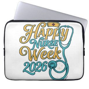 Happy Nurse Week 2026 Stethoscope Shirt Design_1 Laptop Sleeve