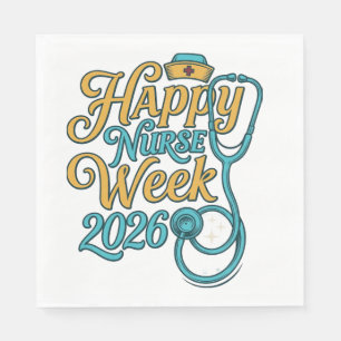 Happy Nurse Week 2026 Stethoscope Shirt Design_1 Napkins