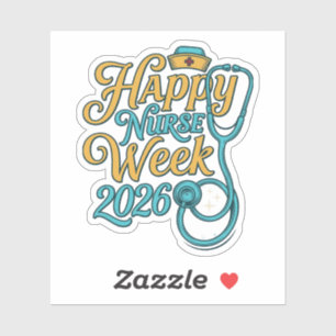 Happy Nurse Week 2026 Stethoscope Shirt Design_1 Sticker