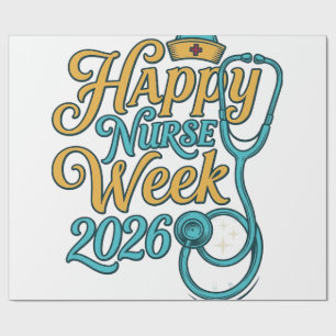 Happy Nurse Week 2026 Stethoscope Shirt Design_1 Wrapping Paper