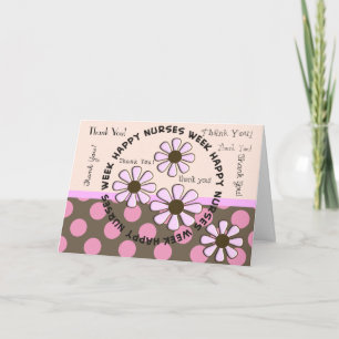 Happy Nurse Week Card Retro Flowers
