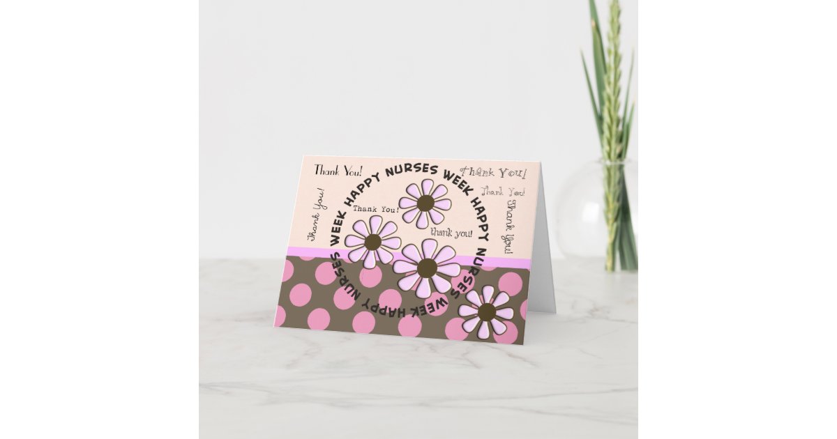 Happy Nurse Week Card Retro Flowers | Zazzle