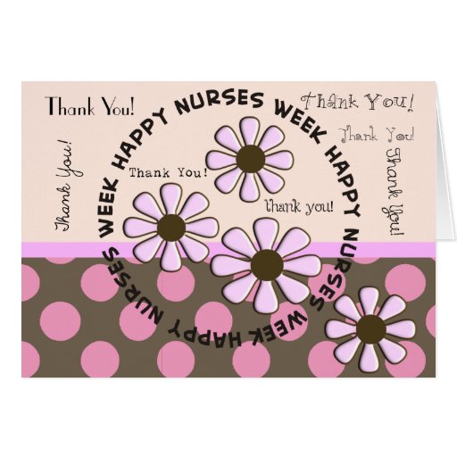 Happy Nurse Week Card Retro Flowers | Zazzle