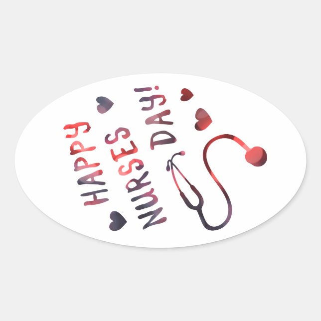 happy nurses day BOKEH Oval Sticker (Front)