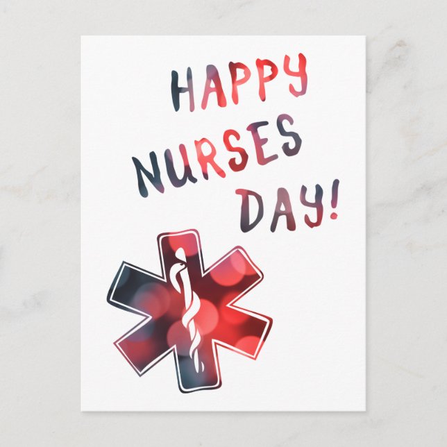 happy nurses day BOKEH Postcard (Front)