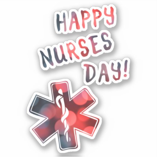 happy nurses day bokeh sticker