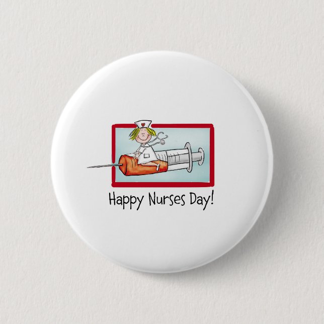 Happy Nurses Day Button (Front)