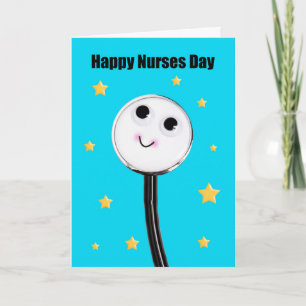 Happy Nurses Day Cute Stethoscope With Stars Holid Holiday Card