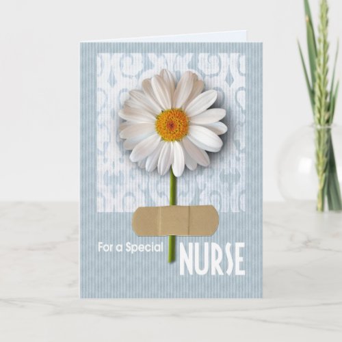 Happy Nurses Day Daisy design Greeting Card