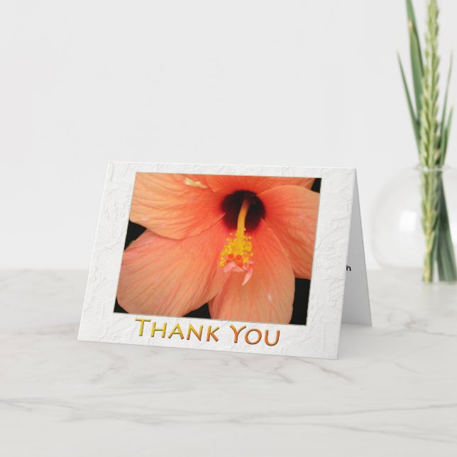 Happy Nurses Day Floral Peach Hibiscus Card (Front)