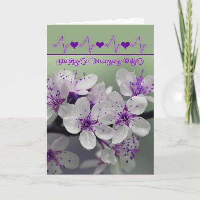 Happy Nurses Day - General - Purple Blossoms Card (Front)