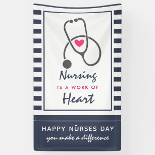 Happy Nurses Day Gray Stethoscope Illustration Banner