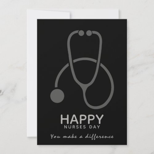 Happy Nurses Day Gray Stethoscope Illustration Invitation