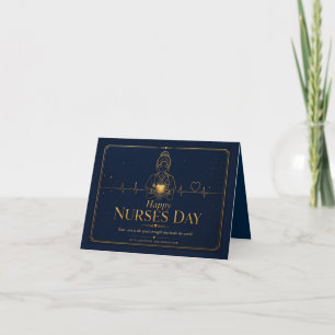 Happy Nurses Day Luxury Gold Nurse Letterpress Thank You Card