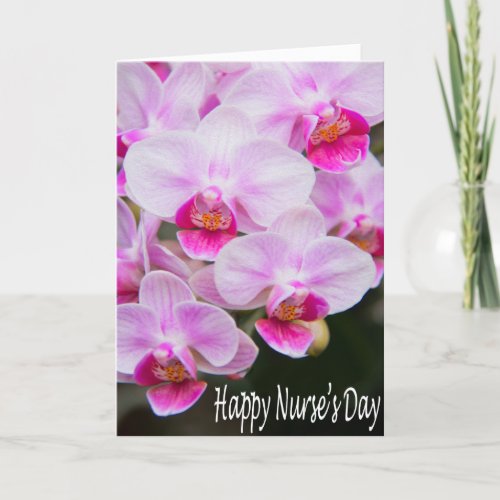Happy Nurses Day Pink Orchids Card