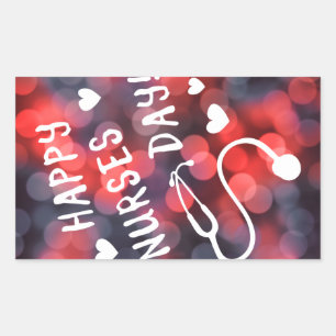 happy nurses day rectangular sticker